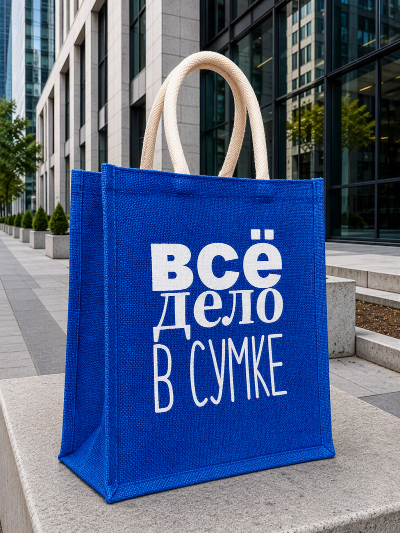 Набор из трех джутовых шопперов для всей семьи